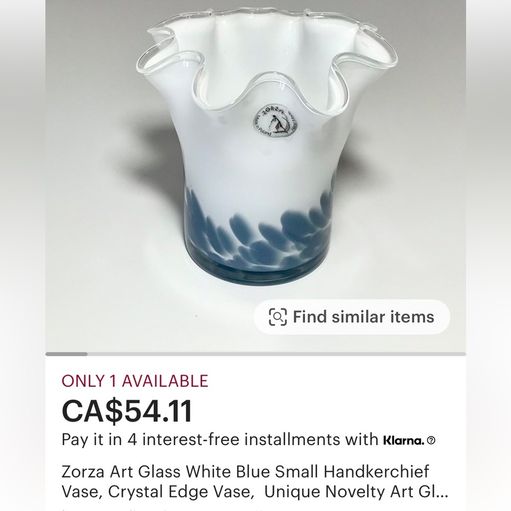 Zorza Art Glass,candle/handkerchief vase - Picture 7 of 7